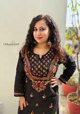 Trish Cotton Black Chikankari Kurti